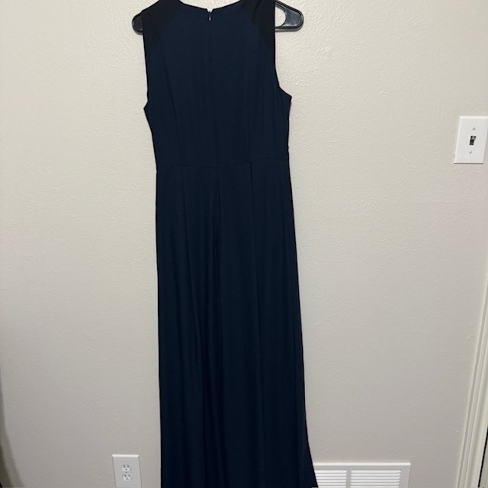 BCBGMAXAZRIA Sleeveless Wide Leg Overlay Jumpsuit Colorblock Pleated Formal - Picture 10 of 11